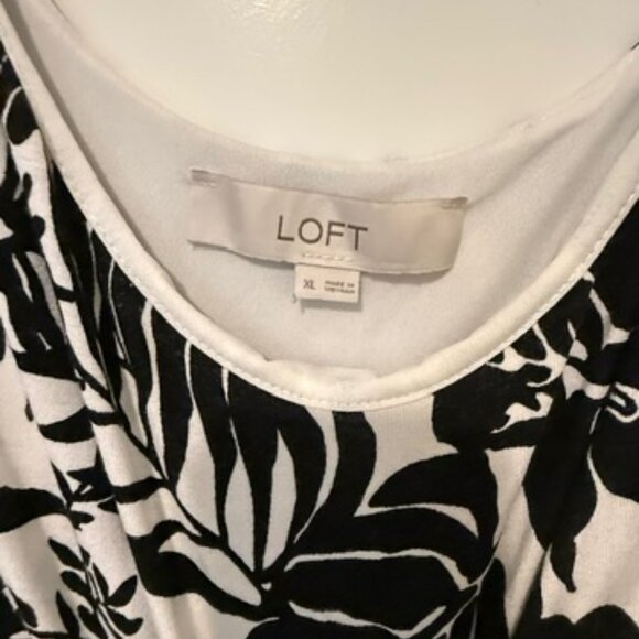 LOFT Palm Tie Waist Midi Dress - size XL - Picture 4 of 6